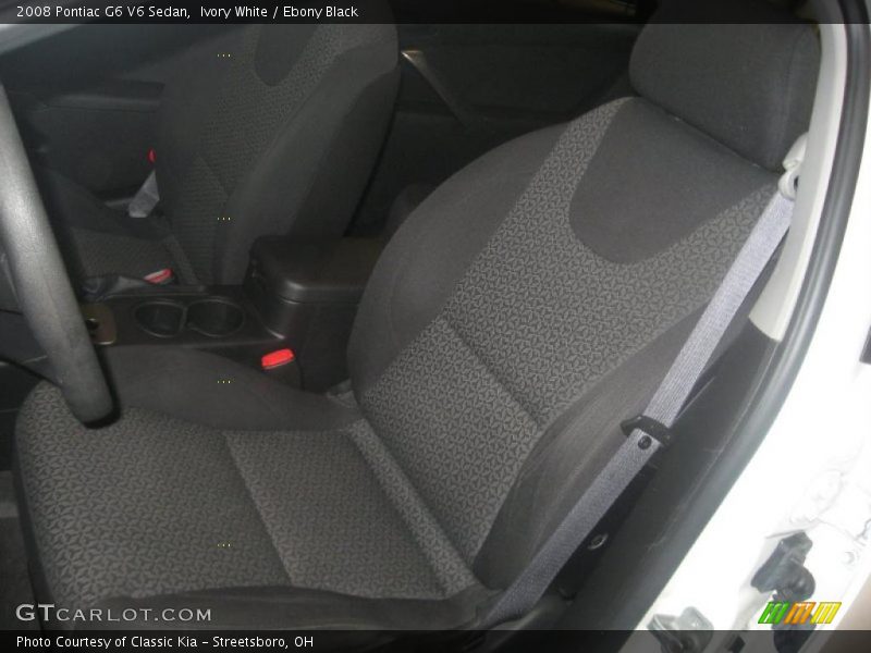Ivory White / Ebony Black 2008 Pontiac G6 V6 Sedan