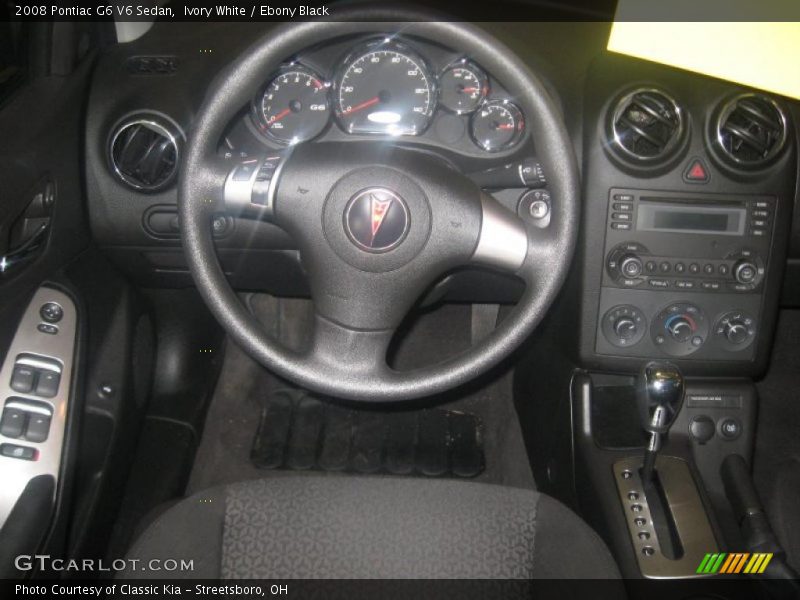 Ivory White / Ebony Black 2008 Pontiac G6 V6 Sedan