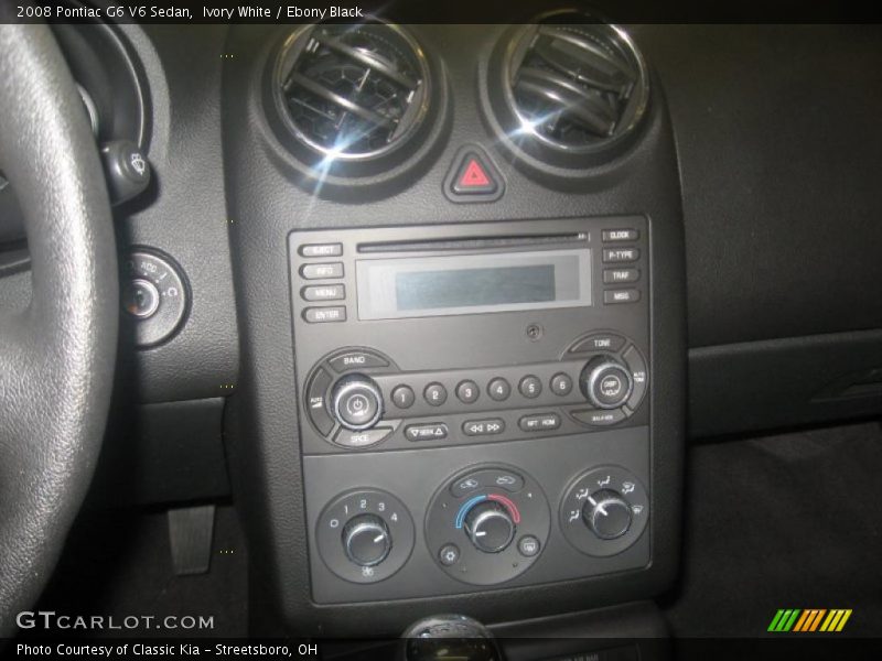 Ivory White / Ebony Black 2008 Pontiac G6 V6 Sedan