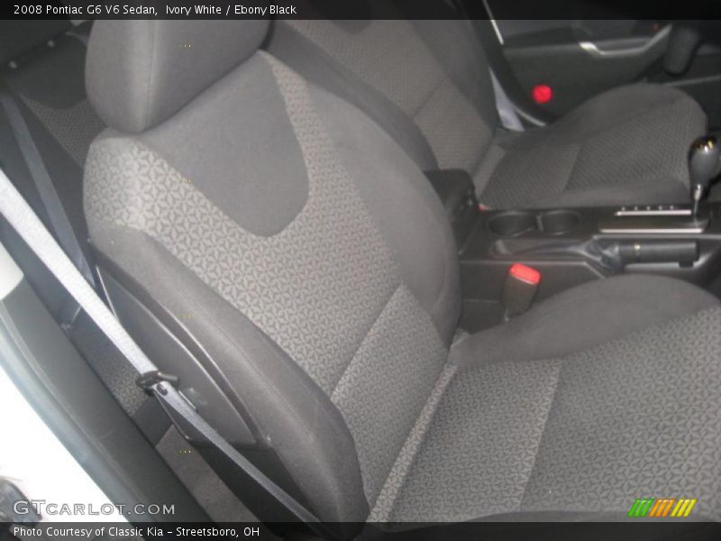 Ivory White / Ebony Black 2008 Pontiac G6 V6 Sedan