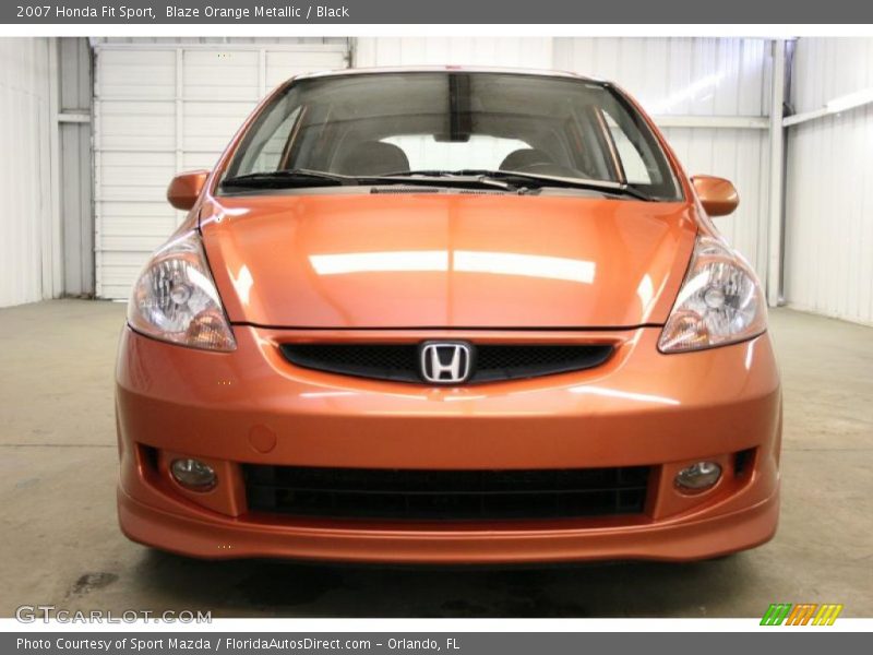 Blaze Orange Metallic / Black 2007 Honda Fit Sport
