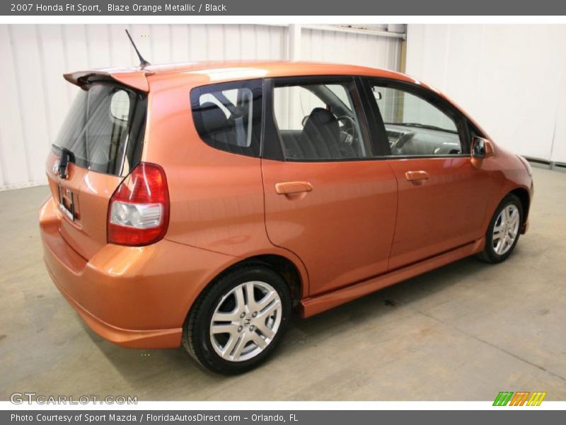 Blaze Orange Metallic / Black 2007 Honda Fit Sport