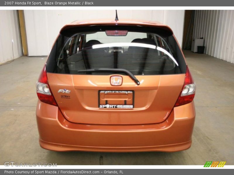 Blaze Orange Metallic / Black 2007 Honda Fit Sport