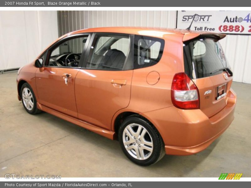 Blaze Orange Metallic / Black 2007 Honda Fit Sport
