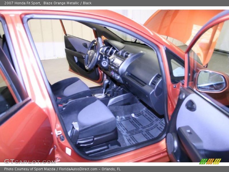 Blaze Orange Metallic / Black 2007 Honda Fit Sport