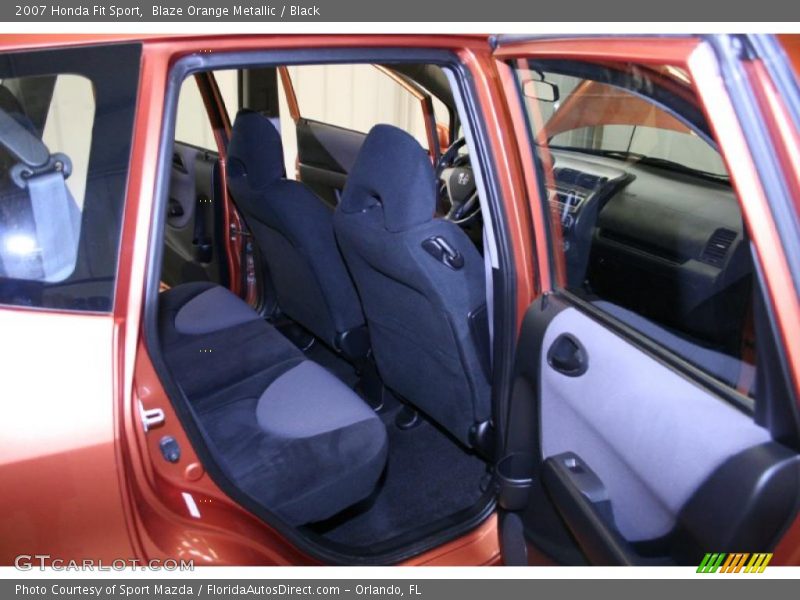 Blaze Orange Metallic / Black 2007 Honda Fit Sport