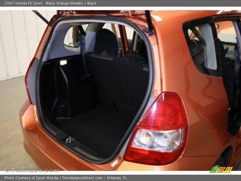 Blaze Orange Metallic / Black 2007 Honda Fit Sport