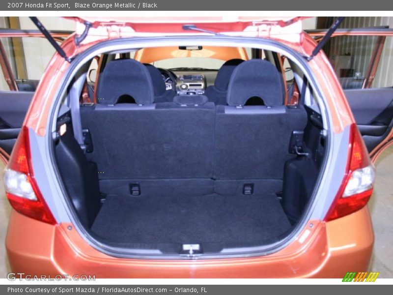 Blaze Orange Metallic / Black 2007 Honda Fit Sport