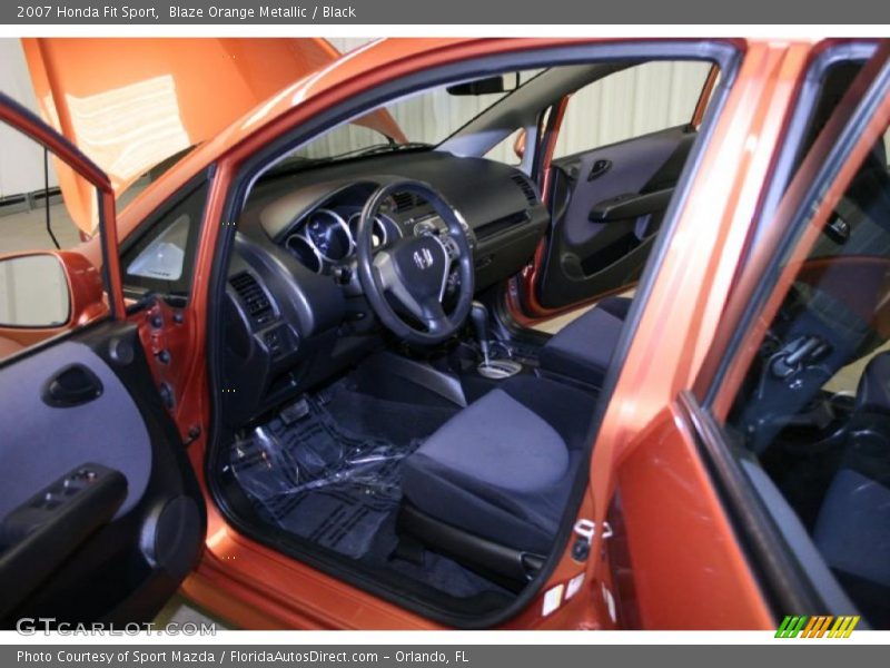 Blaze Orange Metallic / Black 2007 Honda Fit Sport