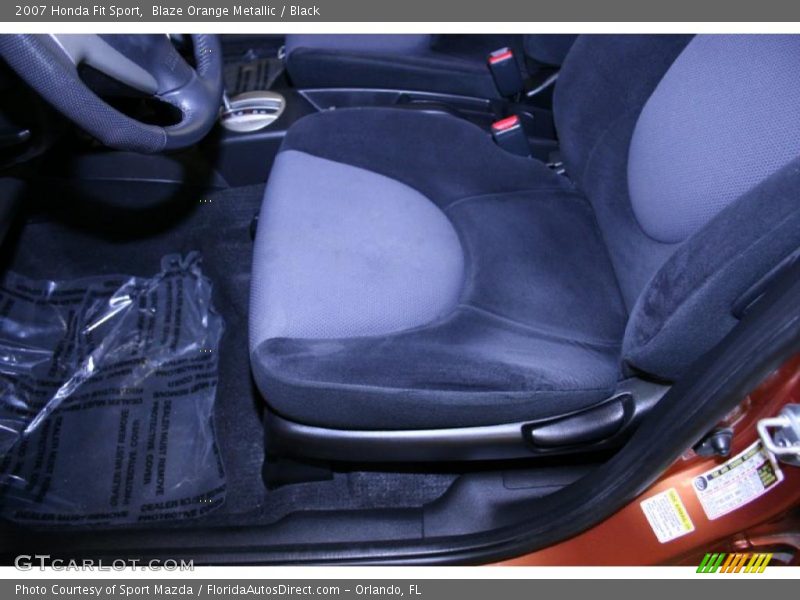 Blaze Orange Metallic / Black 2007 Honda Fit Sport