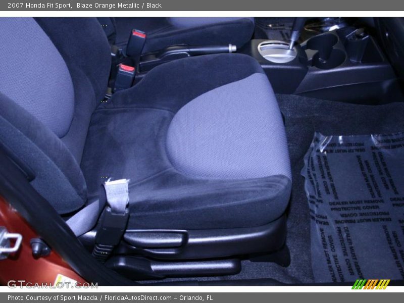 Blaze Orange Metallic / Black 2007 Honda Fit Sport