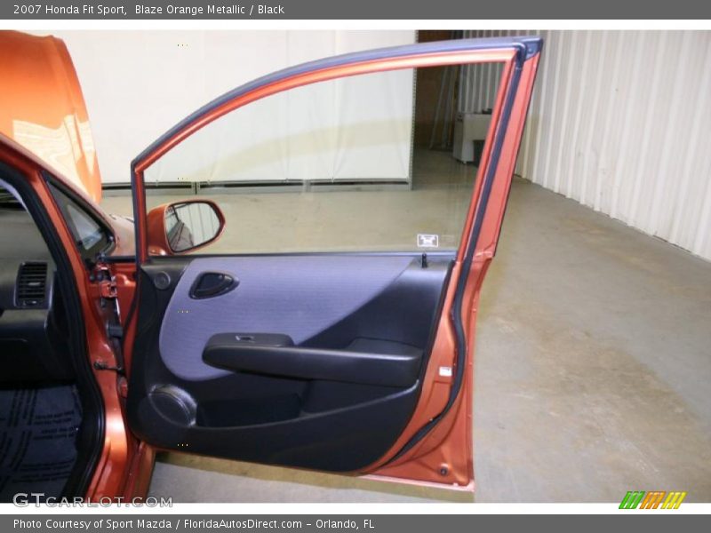 Blaze Orange Metallic / Black 2007 Honda Fit Sport