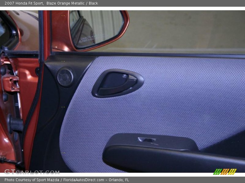 Blaze Orange Metallic / Black 2007 Honda Fit Sport