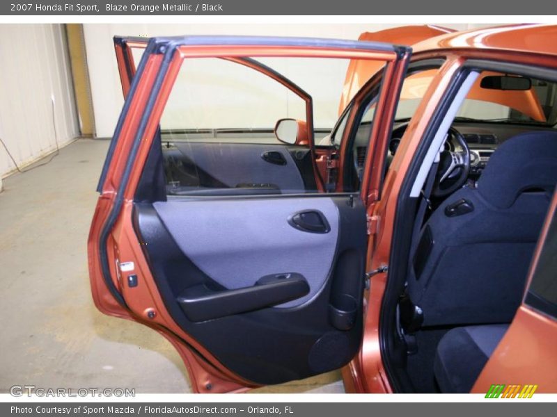 Blaze Orange Metallic / Black 2007 Honda Fit Sport