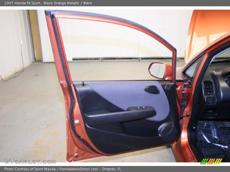 Blaze Orange Metallic / Black 2007 Honda Fit Sport