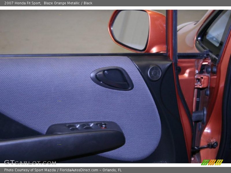 Blaze Orange Metallic / Black 2007 Honda Fit Sport
