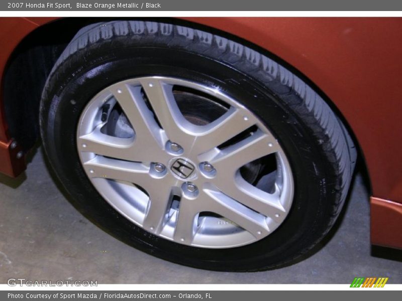 Blaze Orange Metallic / Black 2007 Honda Fit Sport