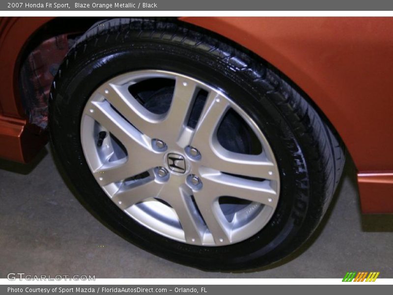 Blaze Orange Metallic / Black 2007 Honda Fit Sport