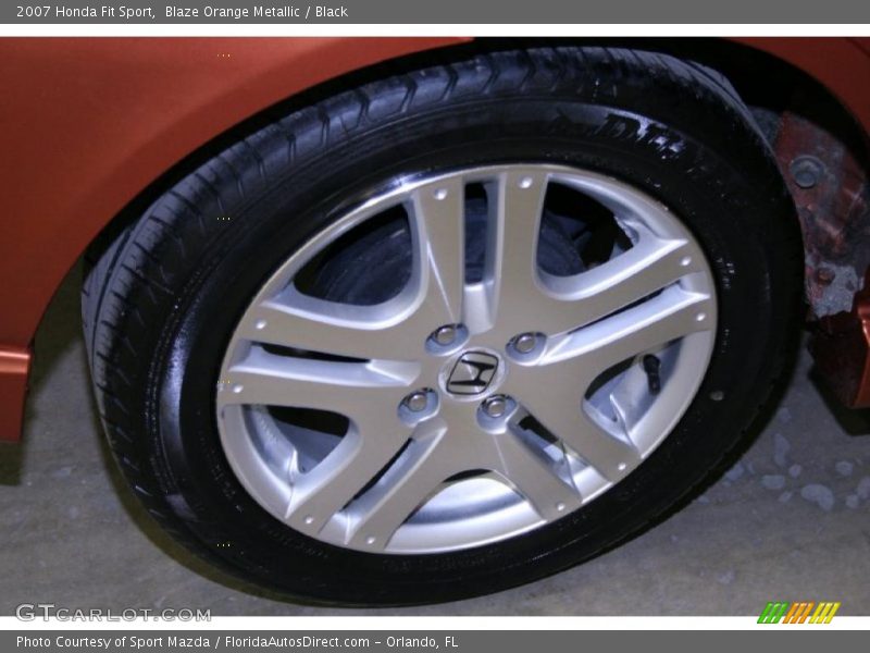 Blaze Orange Metallic / Black 2007 Honda Fit Sport