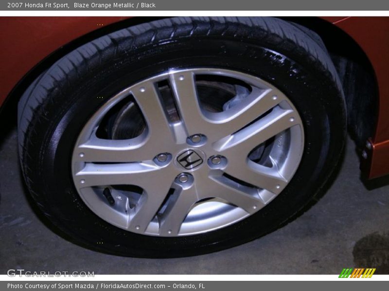 Blaze Orange Metallic / Black 2007 Honda Fit Sport