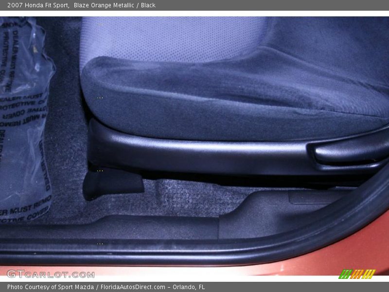 Blaze Orange Metallic / Black 2007 Honda Fit Sport