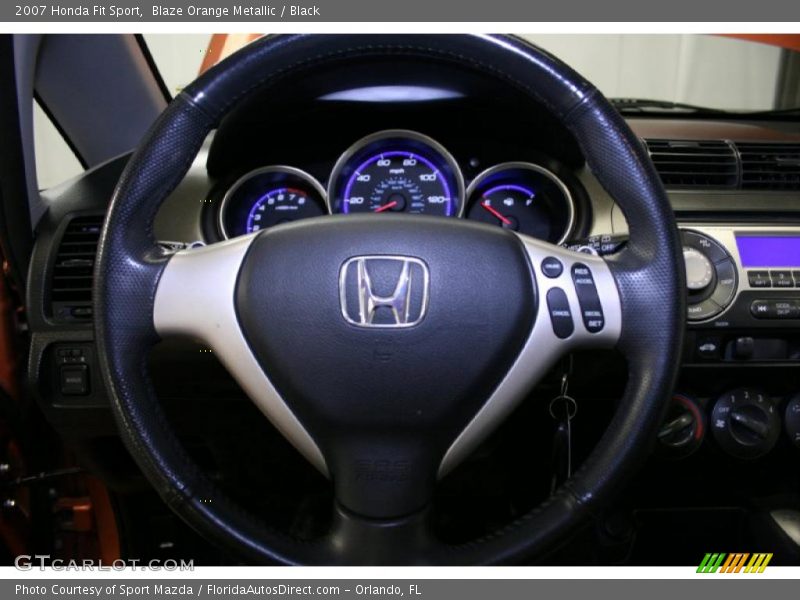 Blaze Orange Metallic / Black 2007 Honda Fit Sport