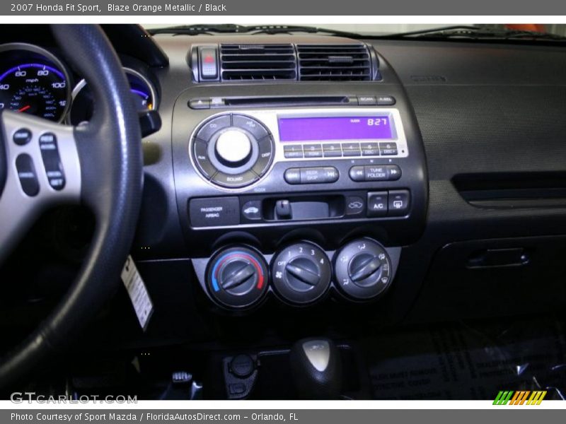 Blaze Orange Metallic / Black 2007 Honda Fit Sport