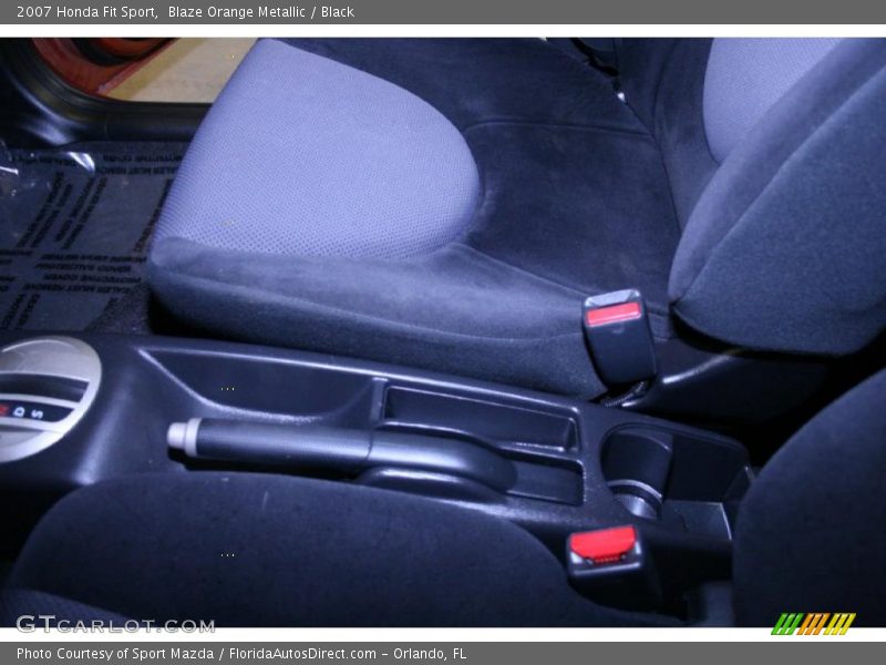 Blaze Orange Metallic / Black 2007 Honda Fit Sport