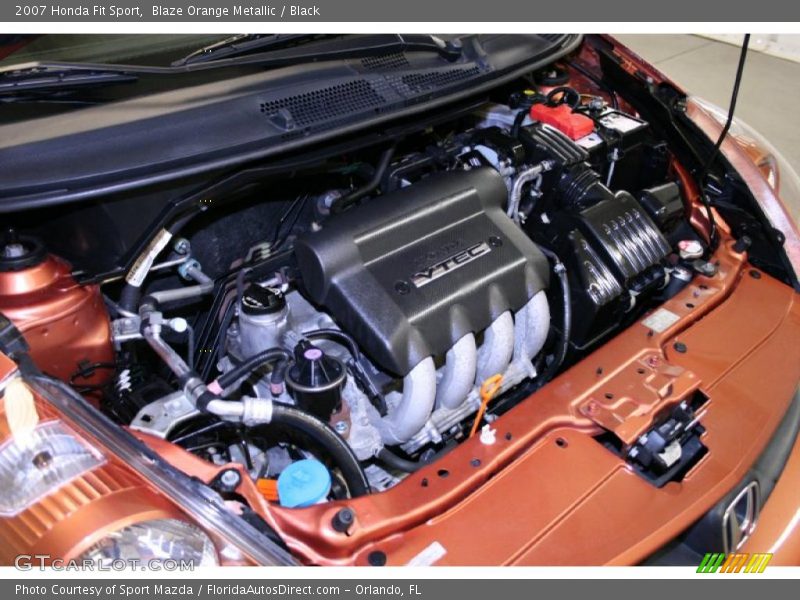 Blaze Orange Metallic / Black 2007 Honda Fit Sport