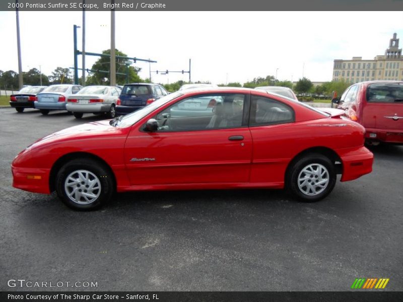 Bright Red / Graphite 2000 Pontiac Sunfire SE Coupe