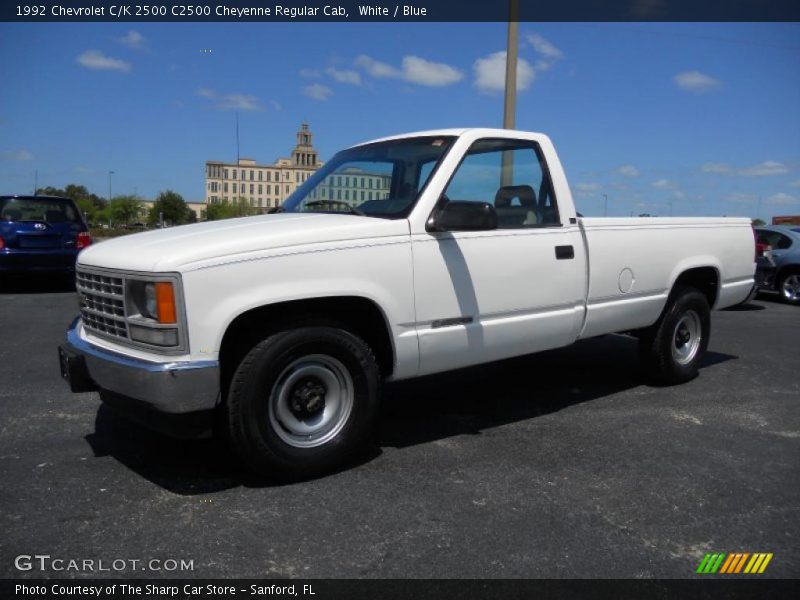 White / Blue 1992 Chevrolet C/K 2500 C2500 Cheyenne Regular Cab