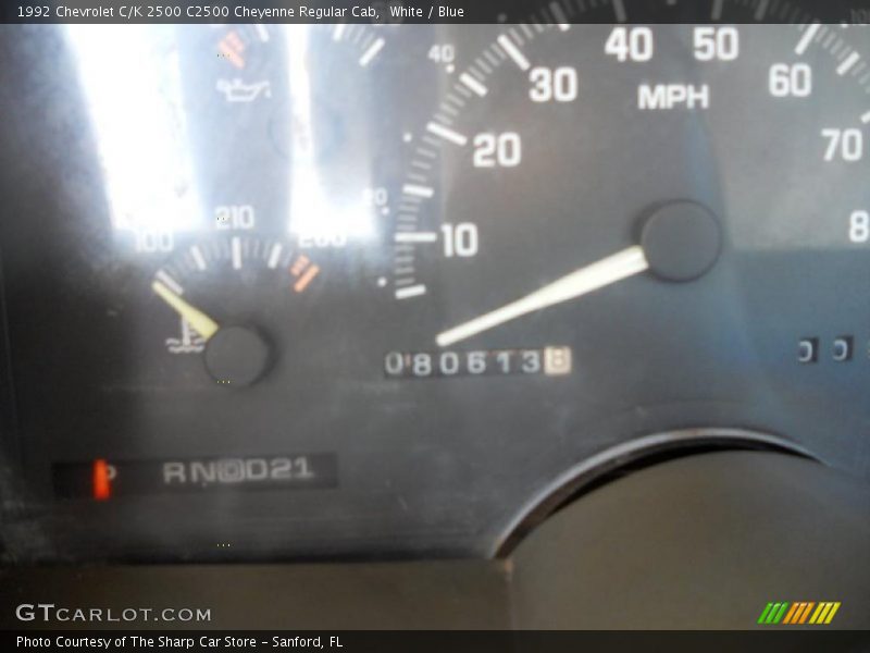 White / Blue 1992 Chevrolet C/K 2500 C2500 Cheyenne Regular Cab