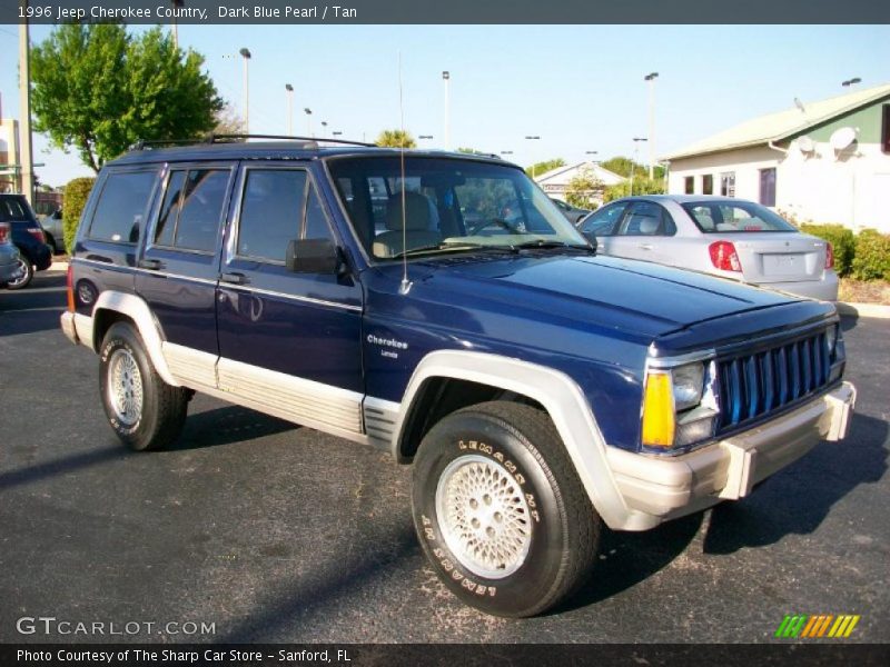 Dark Blue Pearl / Tan 1996 Jeep Cherokee Country