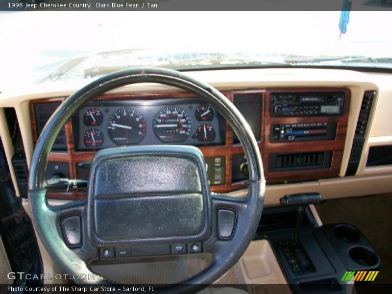 Dark Blue Pearl / Tan 1996 Jeep Cherokee Country