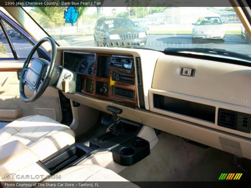 Dark Blue Pearl / Tan 1996 Jeep Cherokee Country
