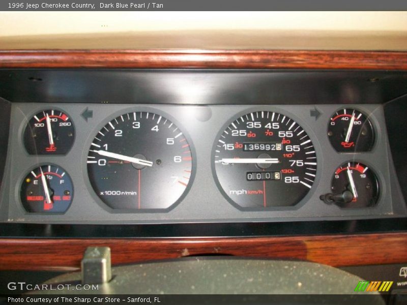 Dark Blue Pearl / Tan 1996 Jeep Cherokee Country