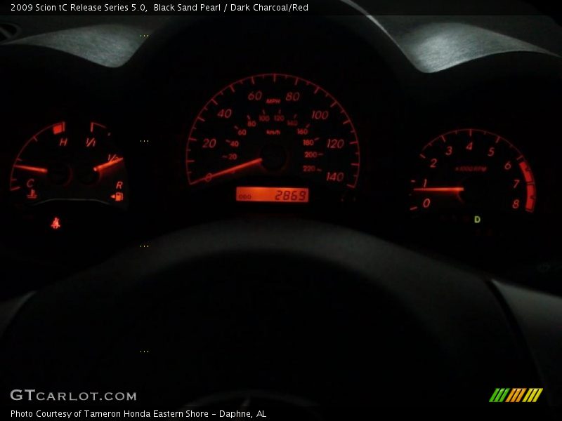 Black Sand Pearl / Dark Charcoal/Red 2009 Scion tC Release Series 5.0