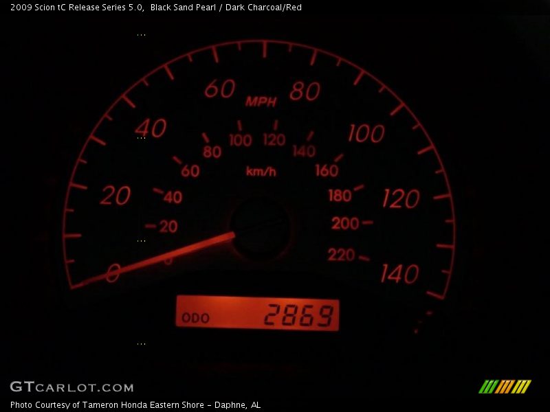 Black Sand Pearl / Dark Charcoal/Red 2009 Scion tC Release Series 5.0