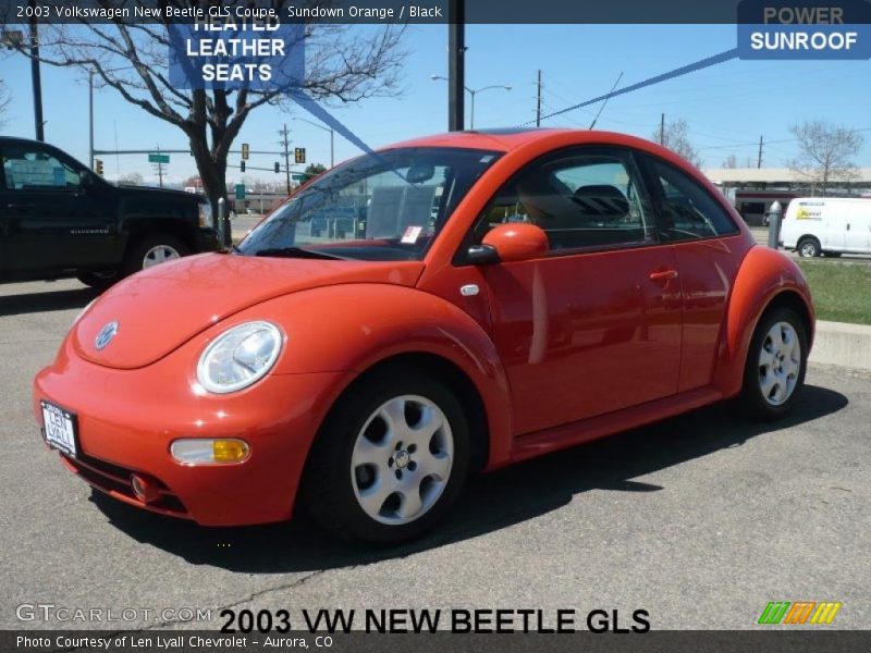 Sundown Orange / Black 2003 Volkswagen New Beetle GLS Coupe