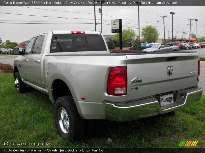 Bright Silver Metallic / Dark Slate/Medium Graystone 2010 Dodge Ram 3500 Big Horn Edition Crew Cab 4x4 Dually