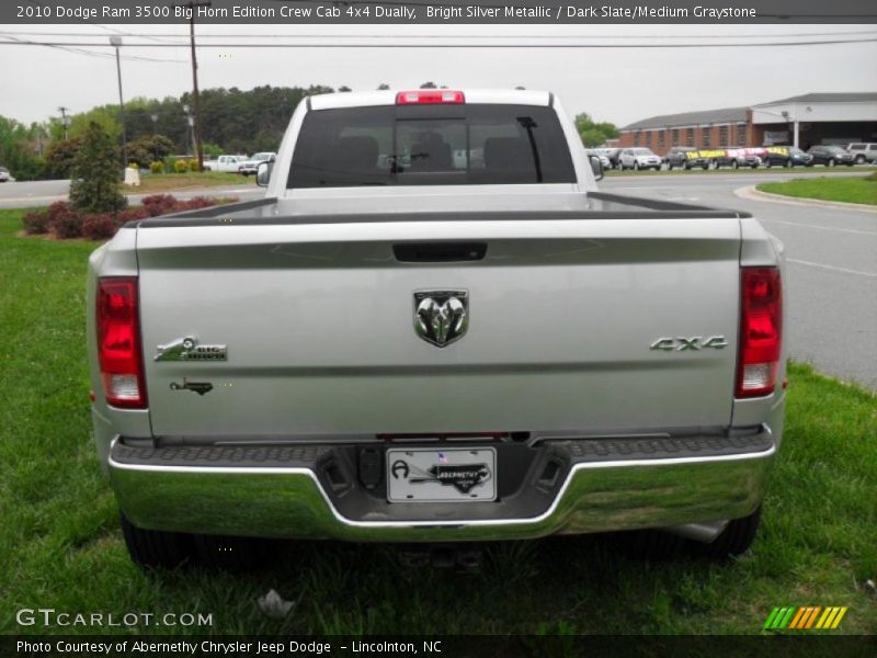 Bright Silver Metallic / Dark Slate/Medium Graystone 2010 Dodge Ram 3500 Big Horn Edition Crew Cab 4x4 Dually