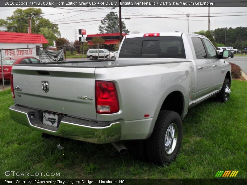 Bright Silver Metallic / Dark Slate/Medium Graystone 2010 Dodge Ram 3500 Big Horn Edition Crew Cab 4x4 Dually