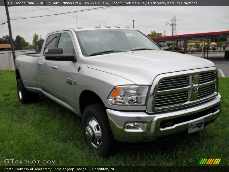 Bright Silver Metallic / Dark Slate/Medium Graystone 2010 Dodge Ram 3500 Big Horn Edition Crew Cab 4x4 Dually