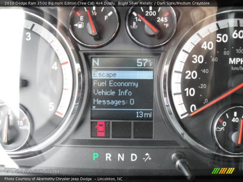 Bright Silver Metallic / Dark Slate/Medium Graystone 2010 Dodge Ram 3500 Big Horn Edition Crew Cab 4x4 Dually