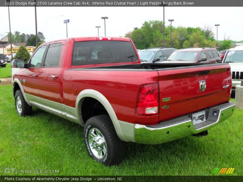 Inferno Red Crystal Pearl / Light Pebble Beige/Bark Brown 2010 Dodge Ram 2500 Laramie Crew Cab 4x4