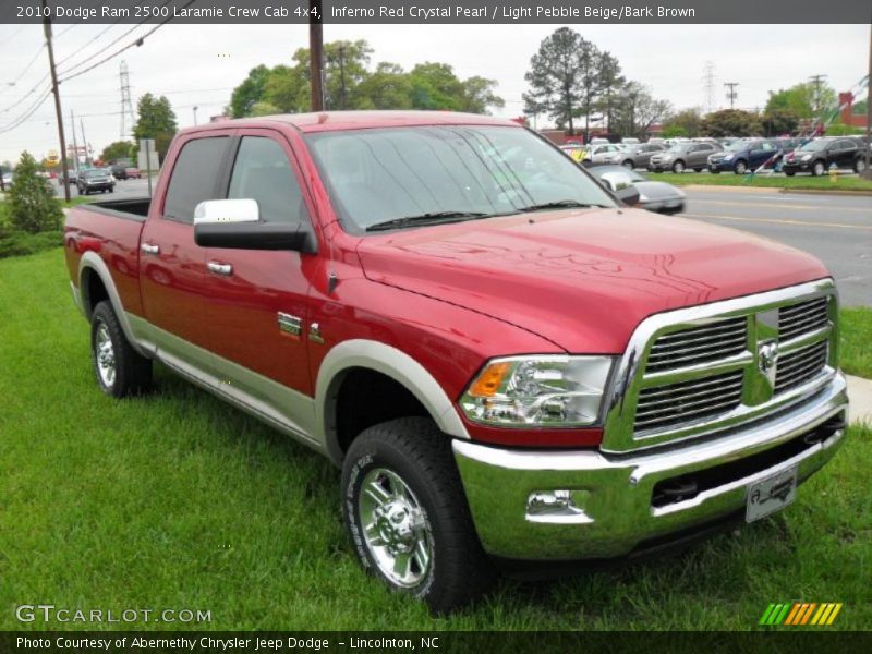 Inferno Red Crystal Pearl / Light Pebble Beige/Bark Brown 2010 Dodge Ram 2500 Laramie Crew Cab 4x4