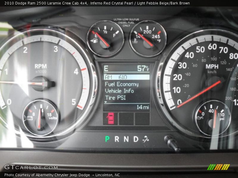Inferno Red Crystal Pearl / Light Pebble Beige/Bark Brown 2010 Dodge Ram 2500 Laramie Crew Cab 4x4