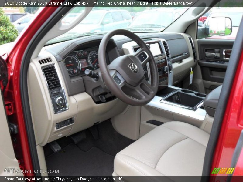 Inferno Red Crystal Pearl / Light Pebble Beige/Bark Brown 2010 Dodge Ram 2500 Laramie Crew Cab 4x4