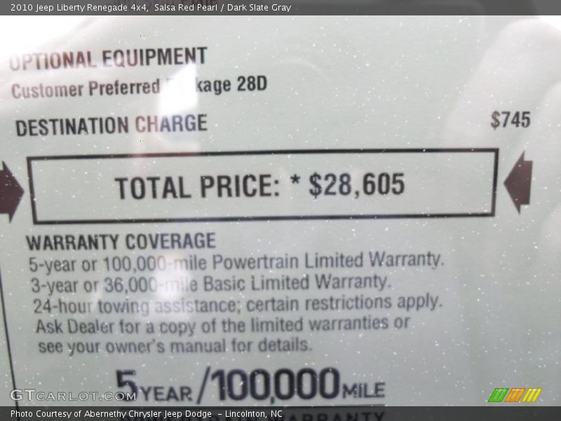 Salsa Red Pearl / Dark Slate Gray 2010 Jeep Liberty Renegade 4x4
