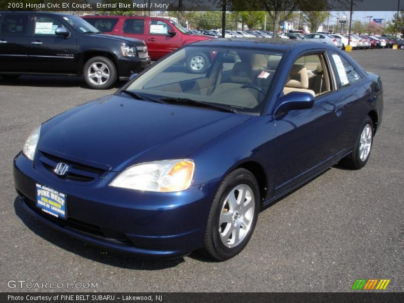 Eternal Blue Pearl / Ivory 2003 Honda Civic EX Coupe